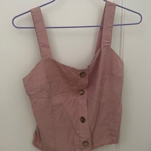 Blush light pink button top